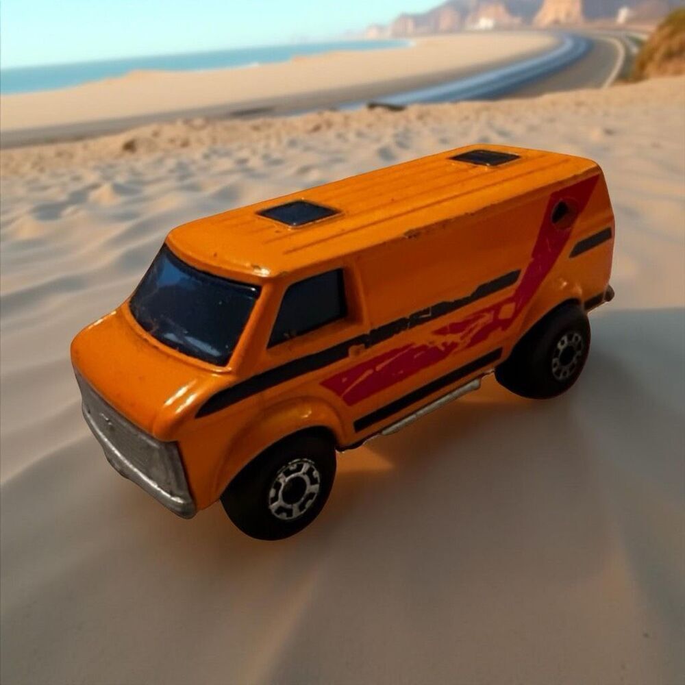 Vintage 1979 MATCHBOX CHEVY VAN CAR N.68  Orange & Red Made In England